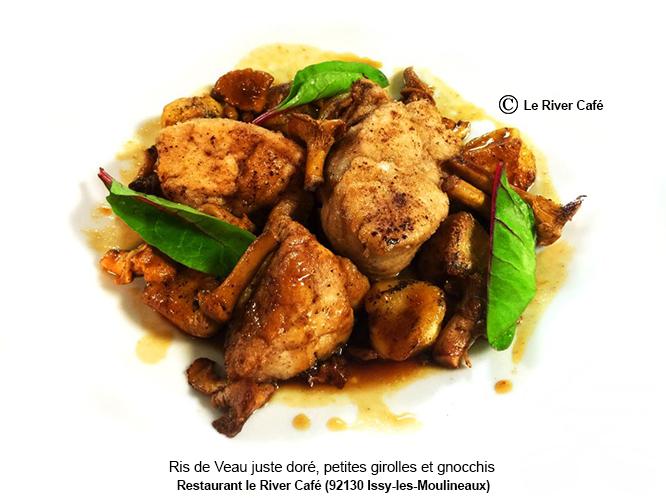 Ris de Veau juste doré, petites girolles et gnocchis