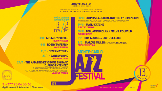 MONTE CARLO JAZZ FESTIVAL  2018