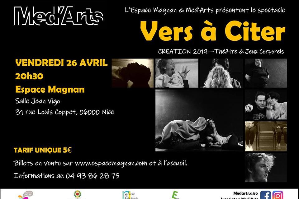 VERS À CITER – Association Med’Arts à Nice