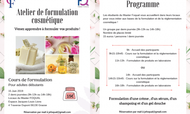 ATELIER COSMETIQUE – FORMULATION